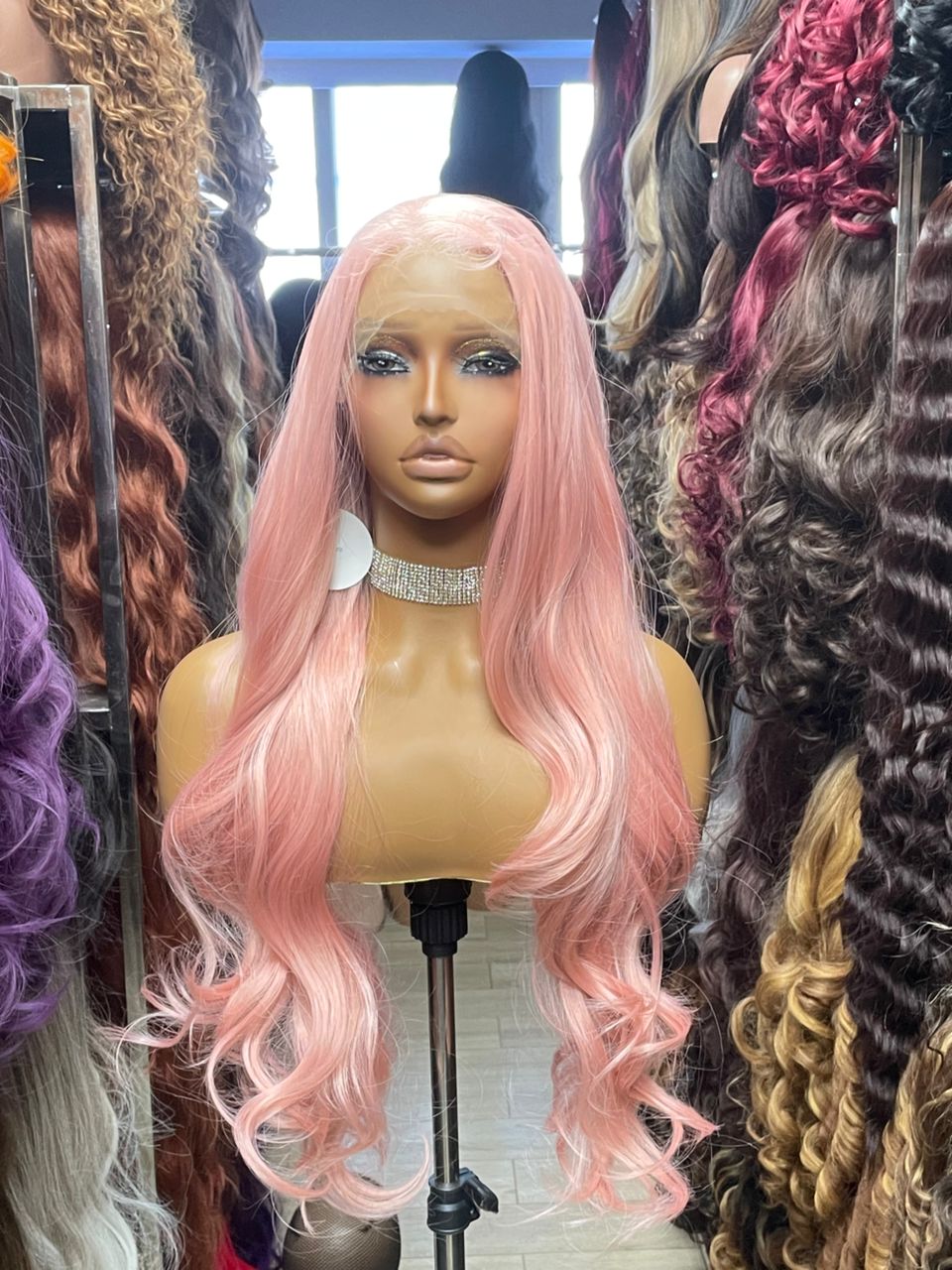 rose pink wavy unit 32 Inch