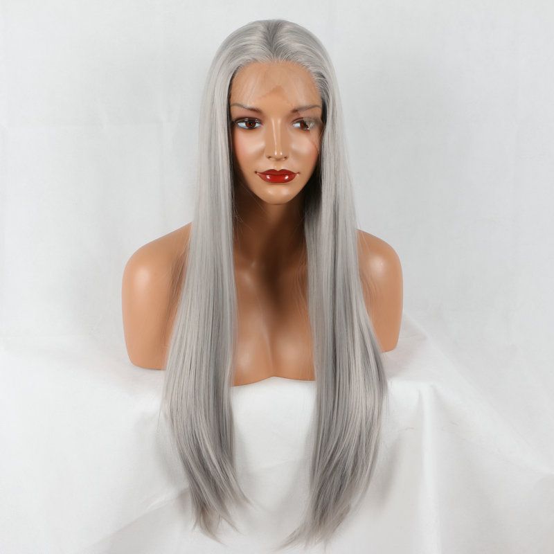 Medium gray 13*4 lacefront wig 26"