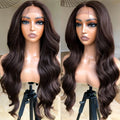 13*4 dark brown curly wig